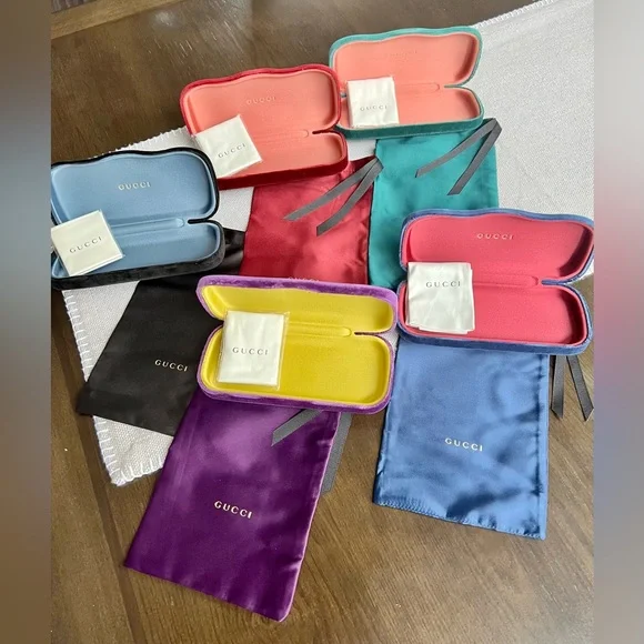 GUCCI Sunglass Velvet Case w/ Silk Dust Bag & Cleaning cloth. NEW! - Picture 6 of 13